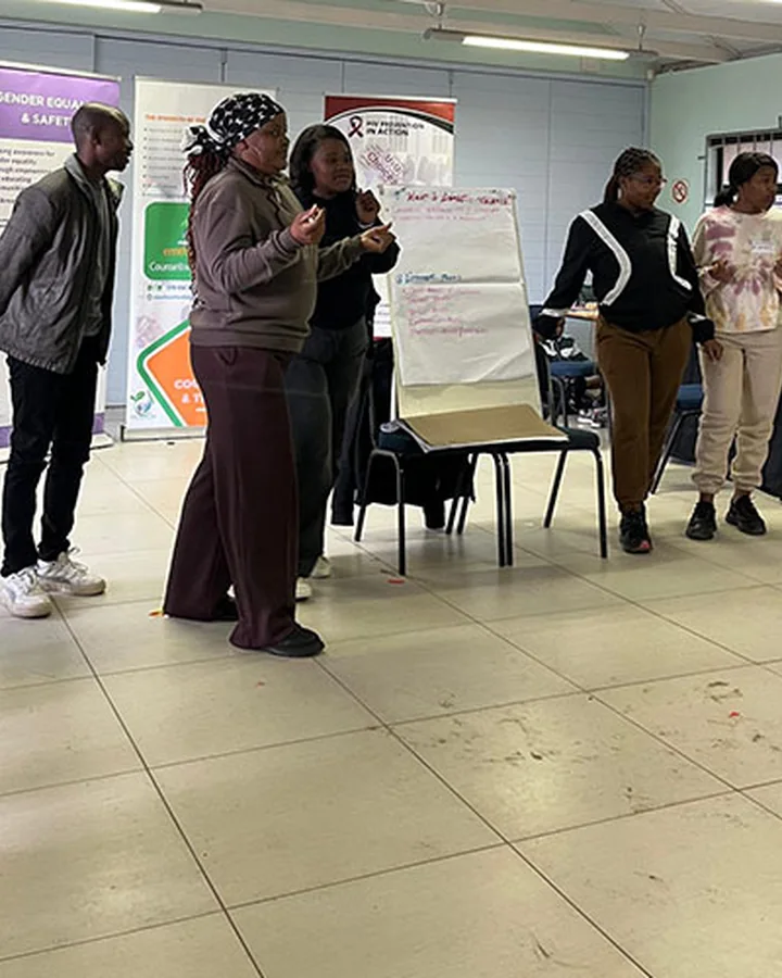 South African champions at an Emthonjeni workshop