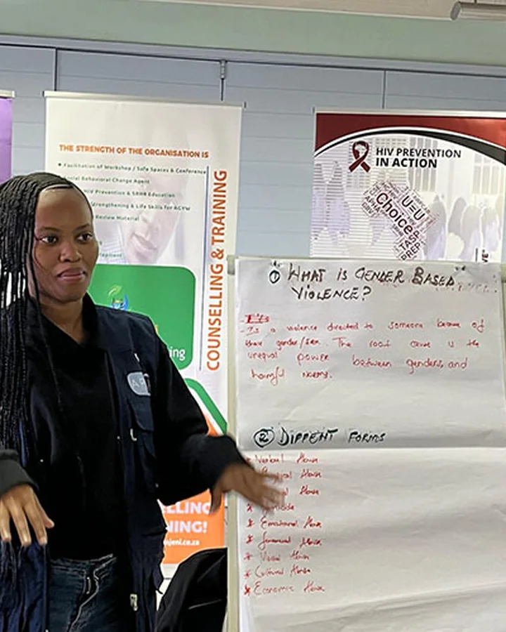A South African champion presenting at a workshop