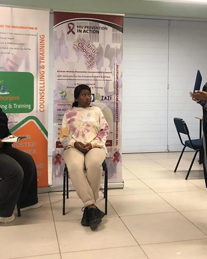 A champion at the Emthonjeni workshop in South Africa