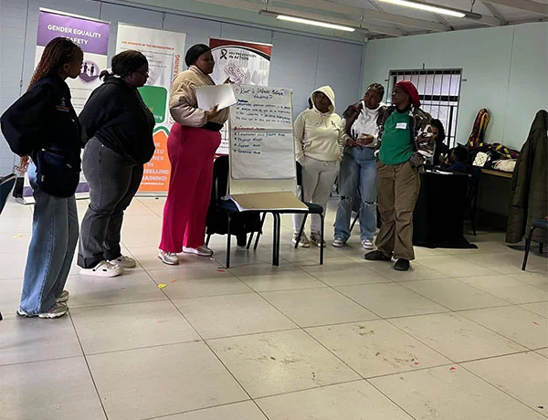 Participants standing together at the Emthonjeni workshop