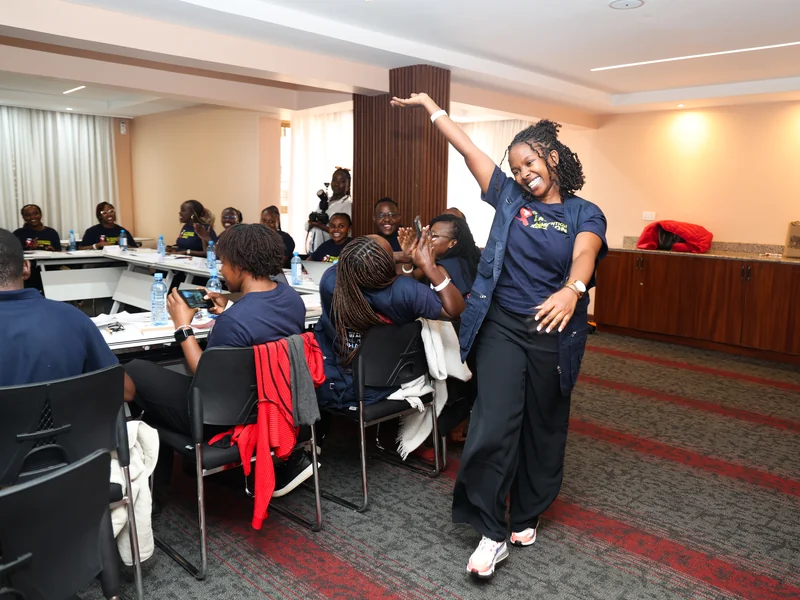 Champions celebrating at an HIV prevention workshop