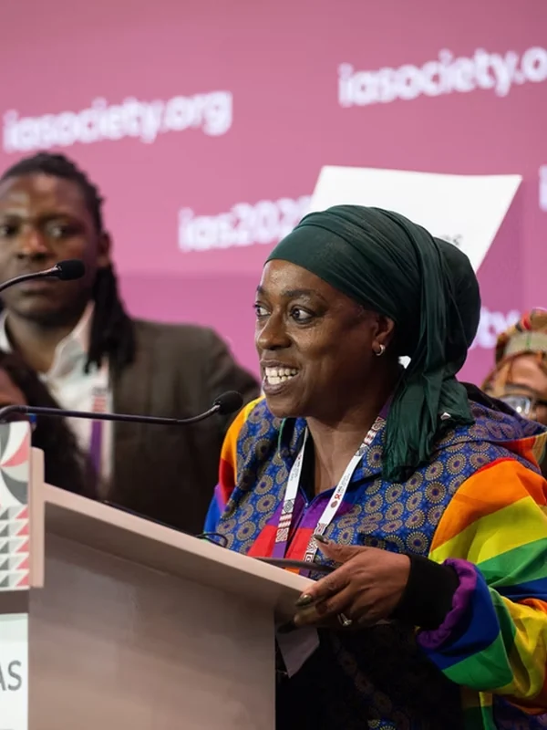 An advocate addressing an international gathering on HIV prevention choice