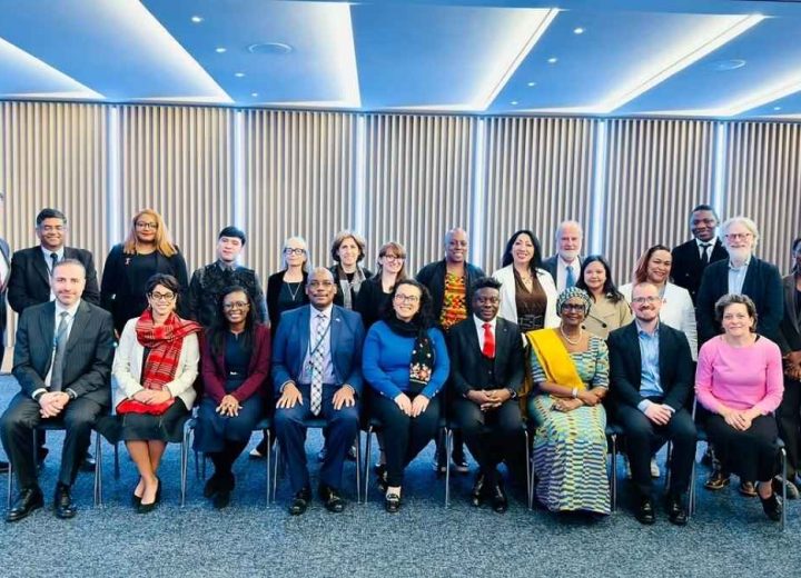 Yvette Raphael, Chair of AWPCAB and Executive Director of APHA, pictured with delegates and partners during the UN General Assembly session on equitable, people-centered, and stigma-free HIV services in May 2026.
